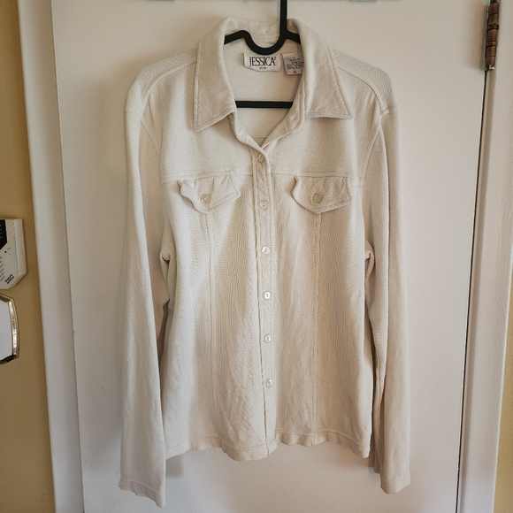 Cotton Vintage white blazer 90s - Picture 1 of 7